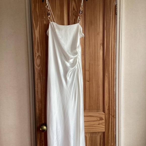 Lulu's Strapless White Satin Dress - Picture 1 of 16
